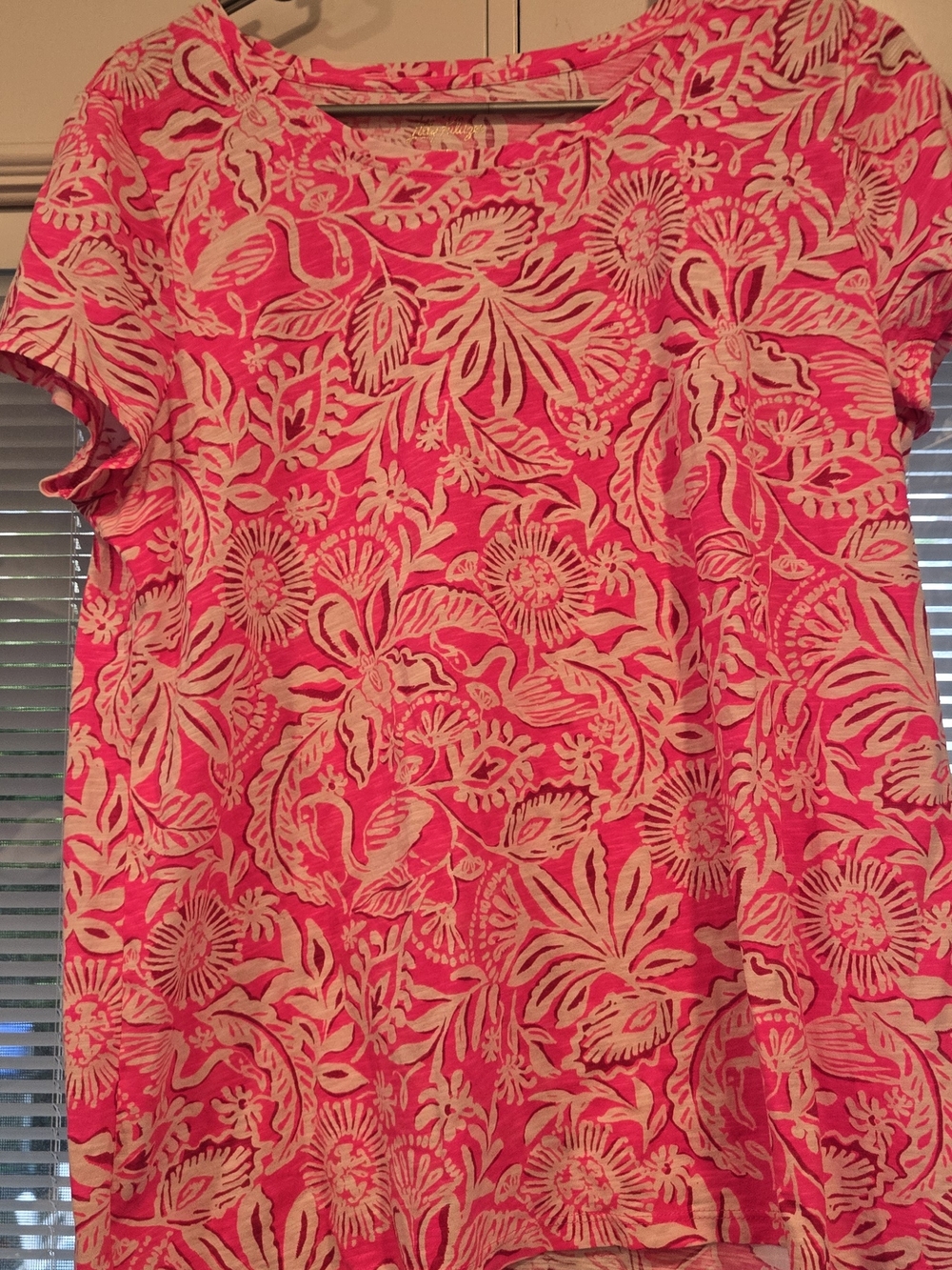 Lilly Pulitzer Etta Pink Floral Short Sleeve Tee